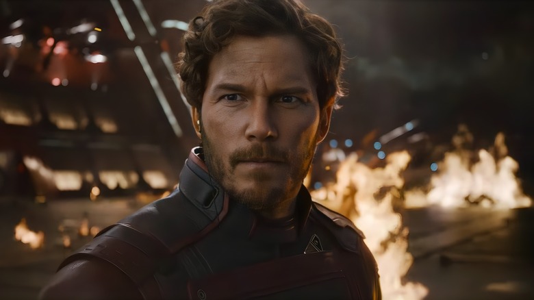 Star-Lord stares intensely