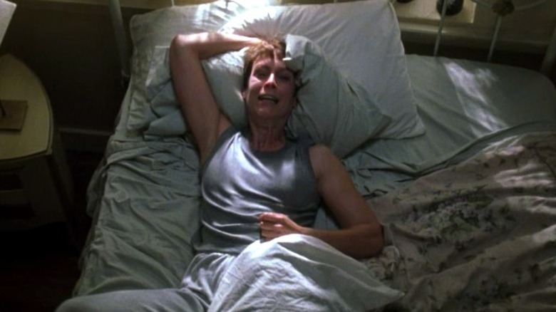 Jamie Lee Curtis waking up from nightmare