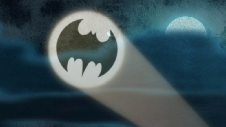 The Bat Signal shining