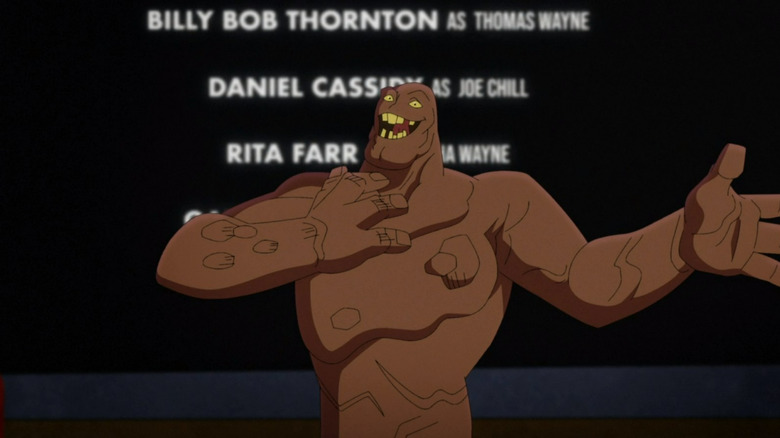 Clayface giving a speech