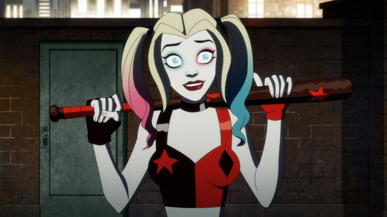 Harley Quinn holding a bat