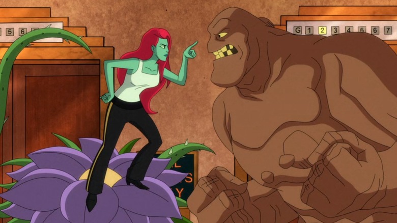 Poison Ivy and Clayface facing off