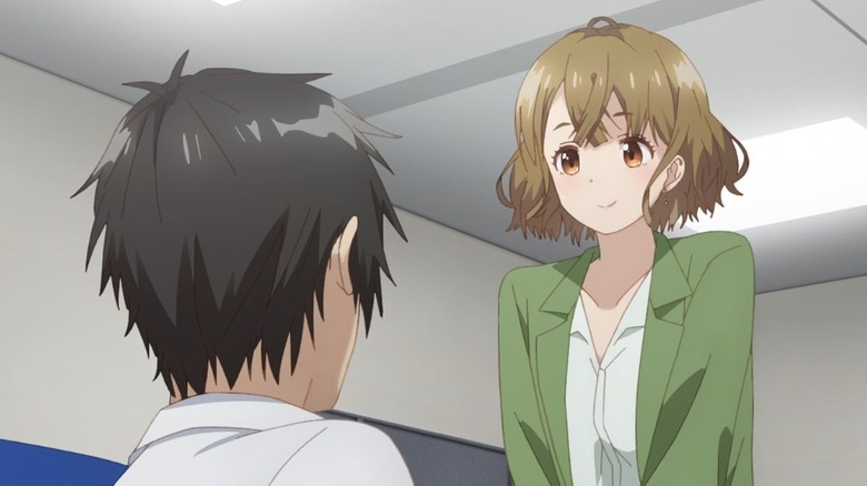 Yuzuha smiling at Yoshida