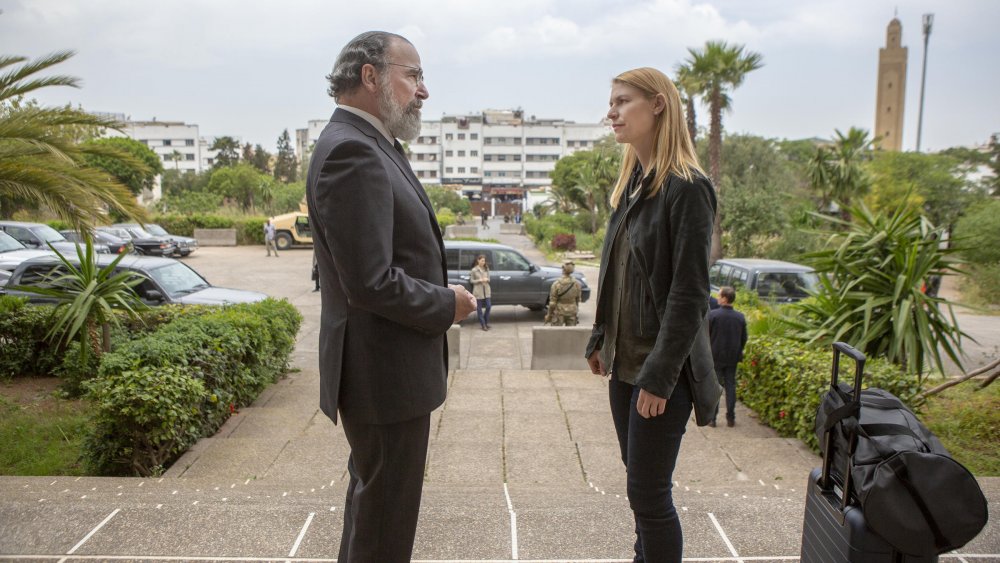 Claire Danes as Carrie Mathison and Mandy Patinkin as Saul Berenson on Homeland