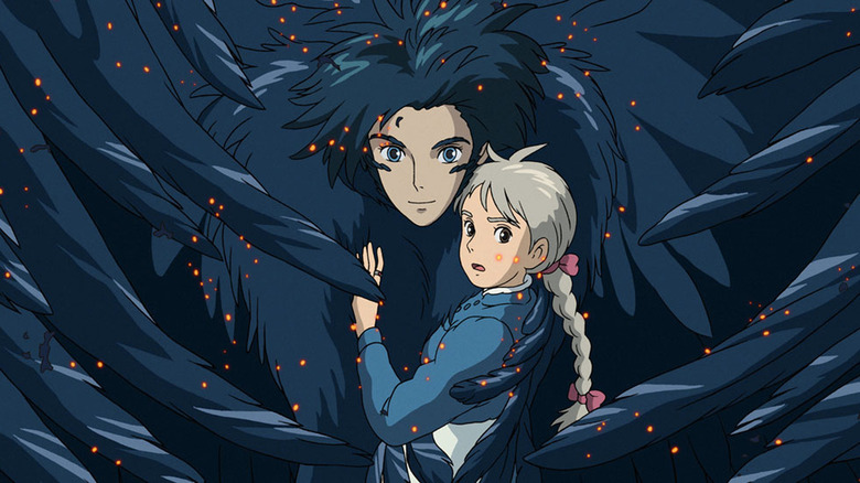 Howl in his bird form protecting Sophie