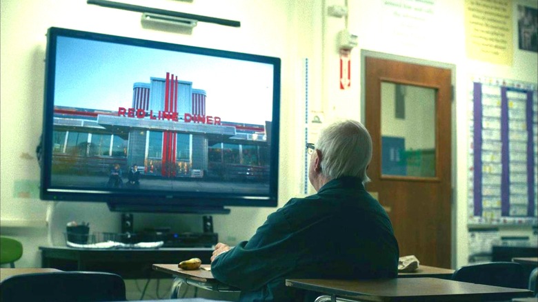 The janitor watching a romcom in "I'm Thinking of Ending Things"