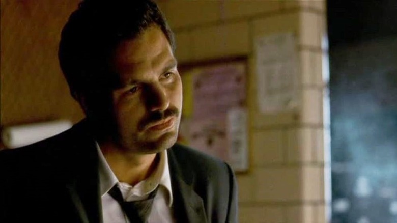 Detective Malloy mustache suit