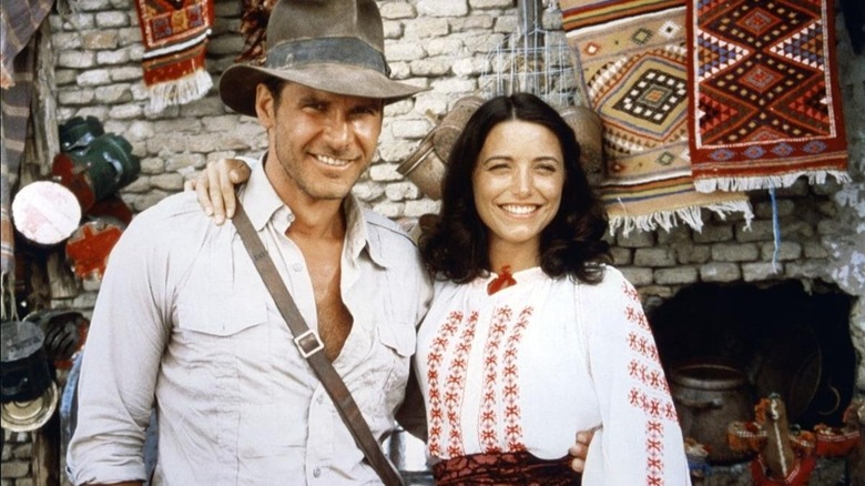 Indiana Jones and Marion Ravenwood smiling