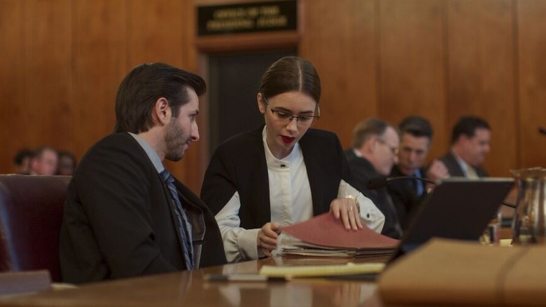 Lily Collins in court