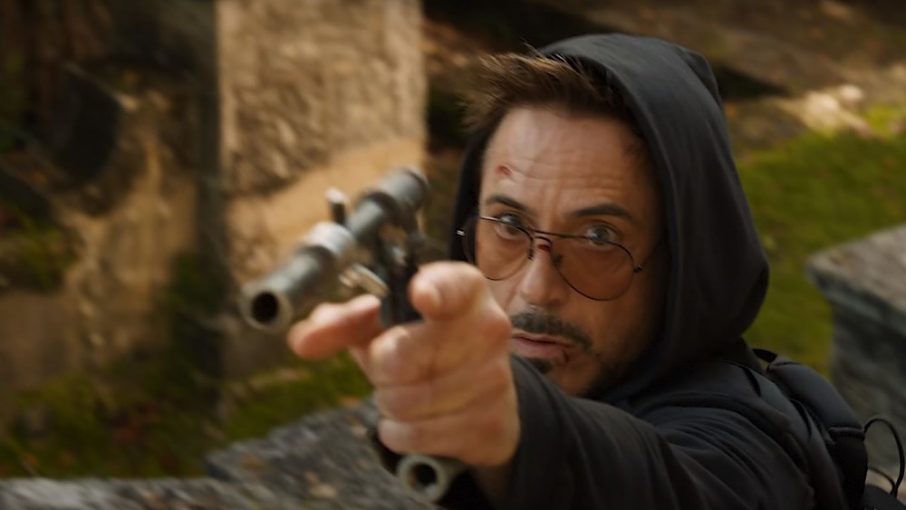 Robert Downey Jr Tony Stark shooting hoodie