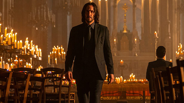 John Wick walking in church