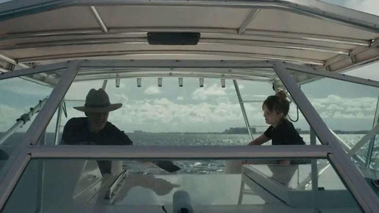 Raylan and Willa on boat