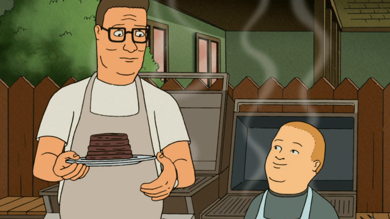 Hank and Bobby grilling