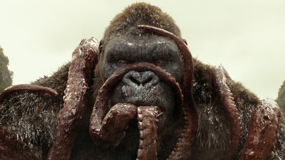 Kong Eating Squid on Skull Island