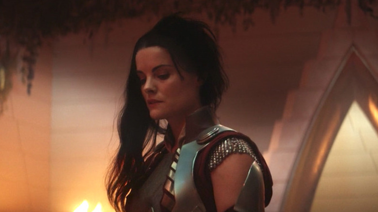 Lady Sif looking down in Asgard