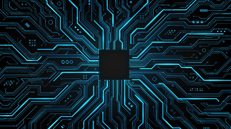 illustration of a computer microchip