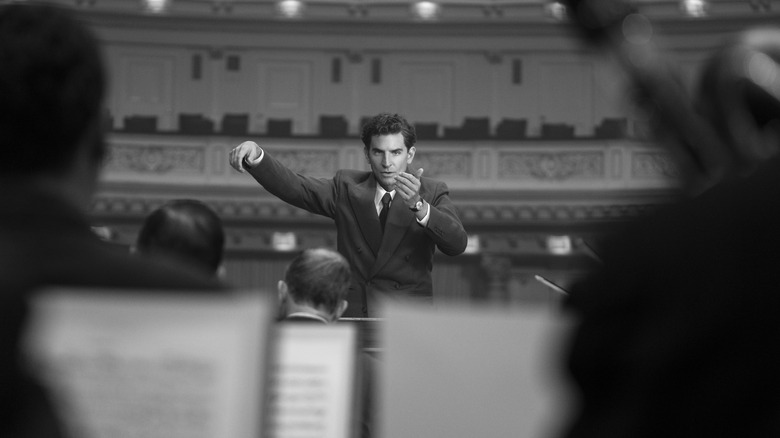 Leonard conducting his orchestra 