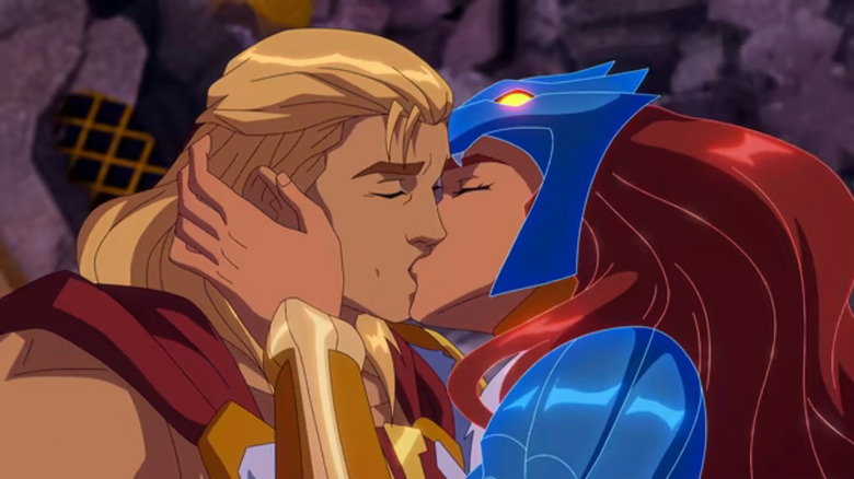 He-Man and Teela kissing