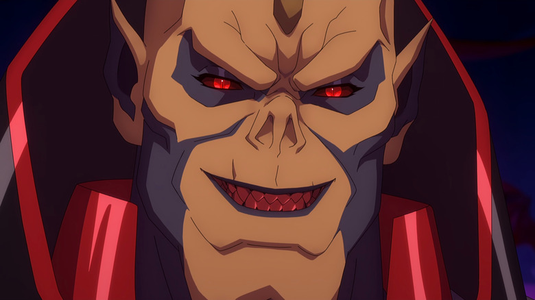 Hordak smiling with red eyes