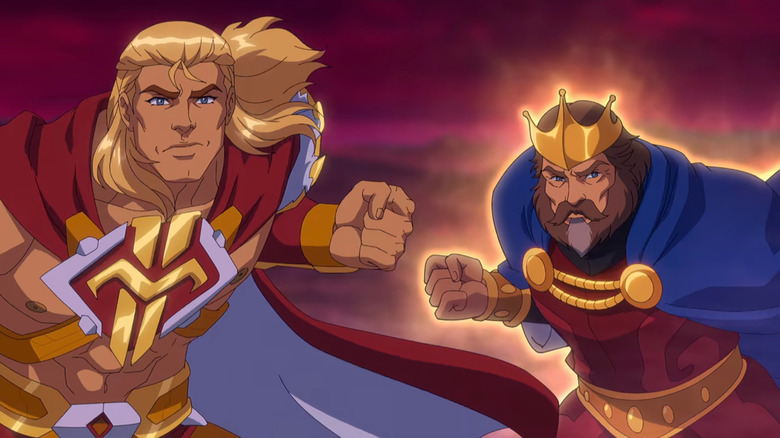 He-Man and glowing Randor punching