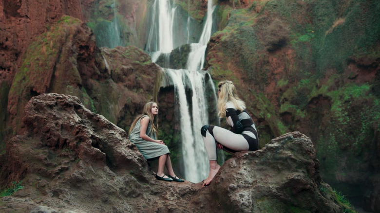 Lisa and Nina at waterfall in Meander