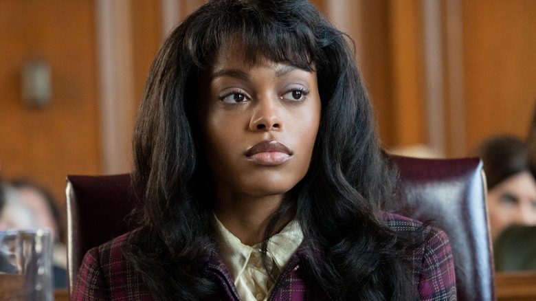 Li Eubanks sits in court as Desiree Washington in "Mike"