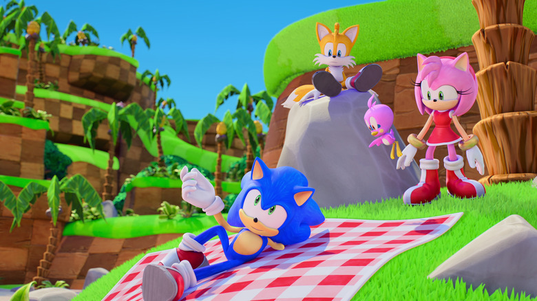 Sonic chilling at Green Hill Zone