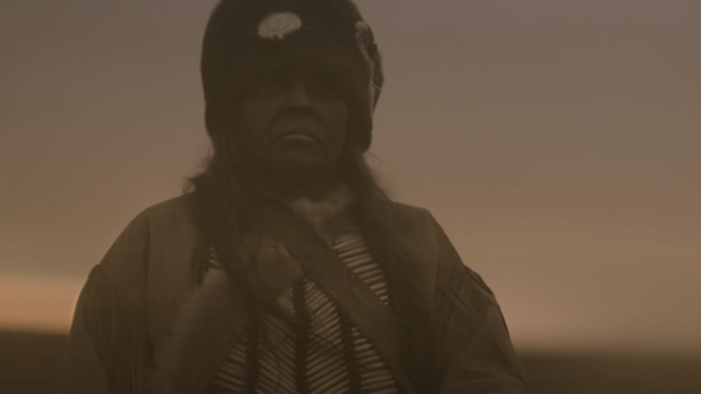 Kiowa in a dust storm