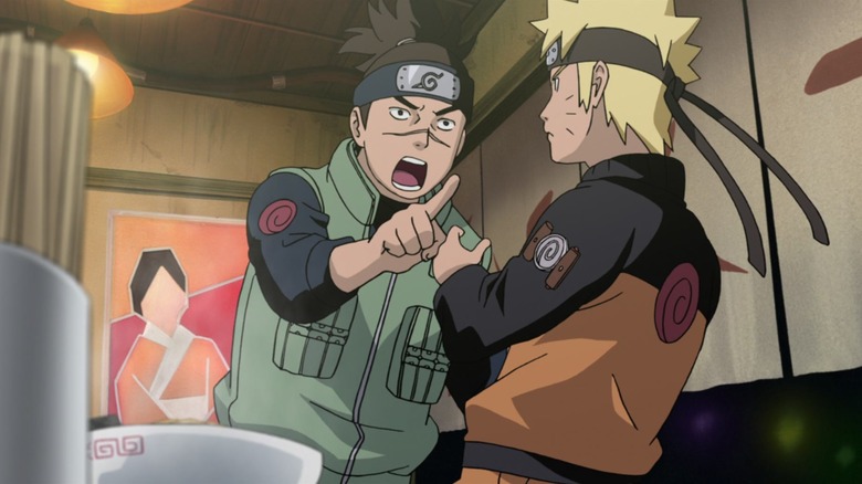Naruto and Iruka arguing Road to Ninja: Naruto the Movie