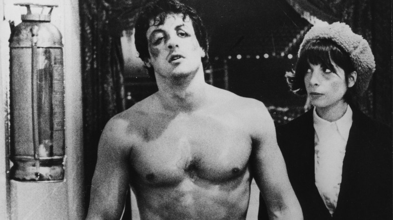 Rocky (Sylvester Stallone) and Adrian (Talia Shire) in "Rocky"