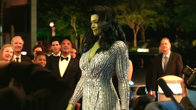 She-Hulk walking the red carpet