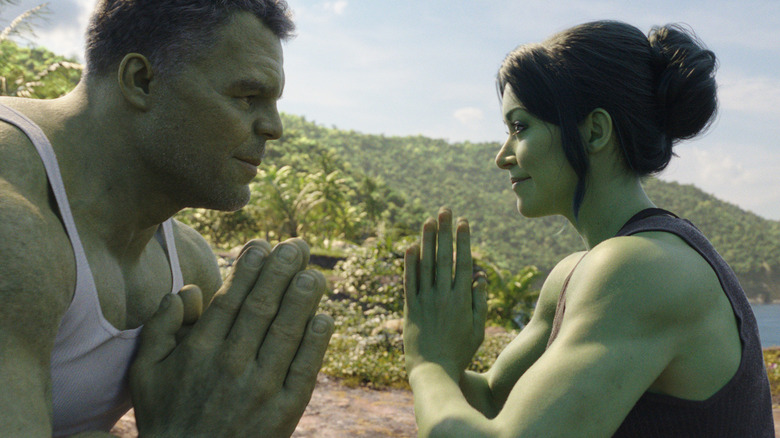 Hulk looking at She-hulk