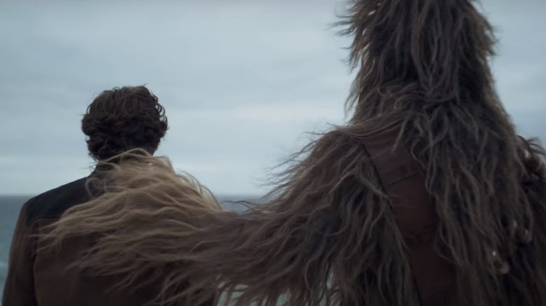 Alden Ehrenreich as Han Solo and Joonas Suotamo as Chewbacca