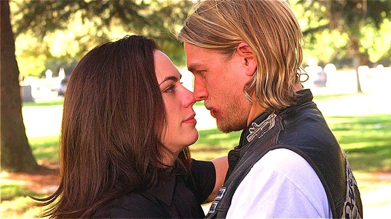 Tara and Jax embracing