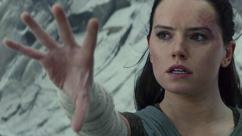 Rey (Daisy Ridley) uses the Force on Crait in "Star Wars: The Last Jedi"