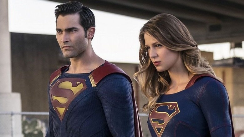 Supergirl and Superman face enemy