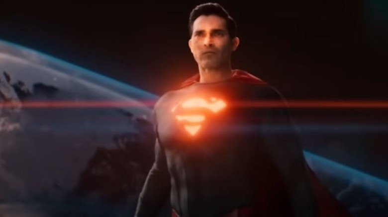 Superman glowing with sunlight