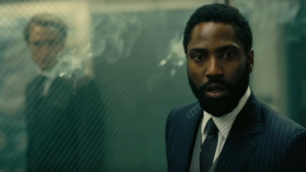 John David Washington (foreground) and Robert Pattinson as The Protagonist and Neil