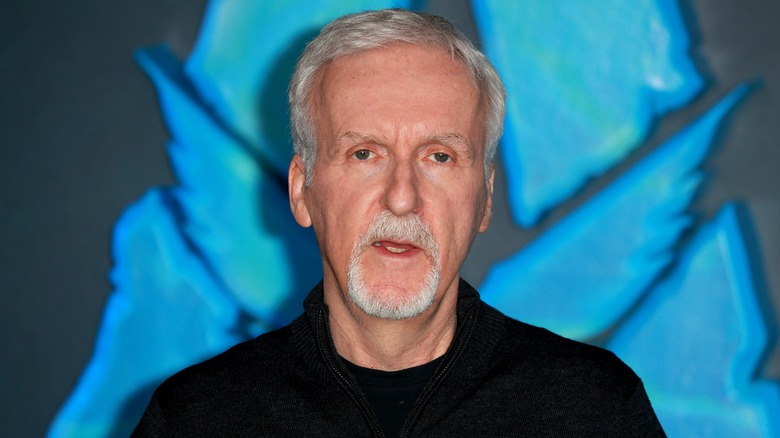 James Cameron speaking at an event