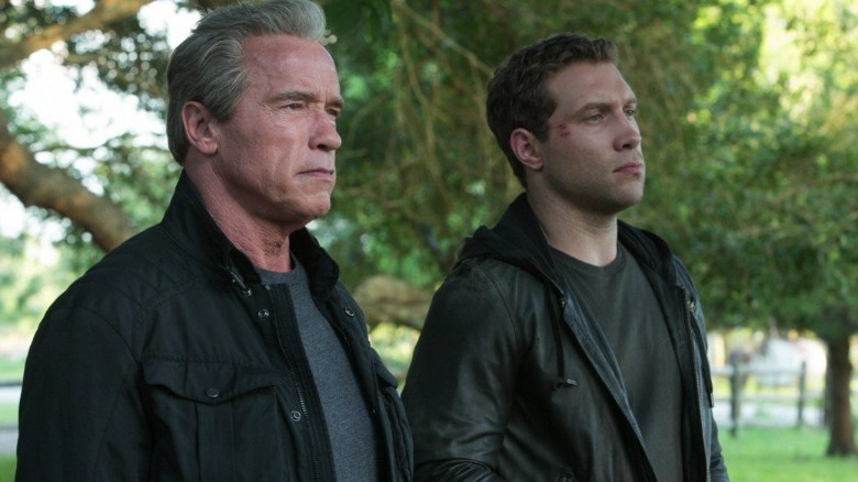 Pops and Kyle Reese walking together in a park