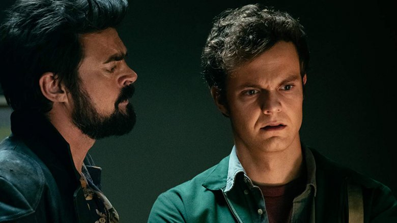 Karl Urban as Billy Butcher and Jack Quaid as Hughie in The Boys