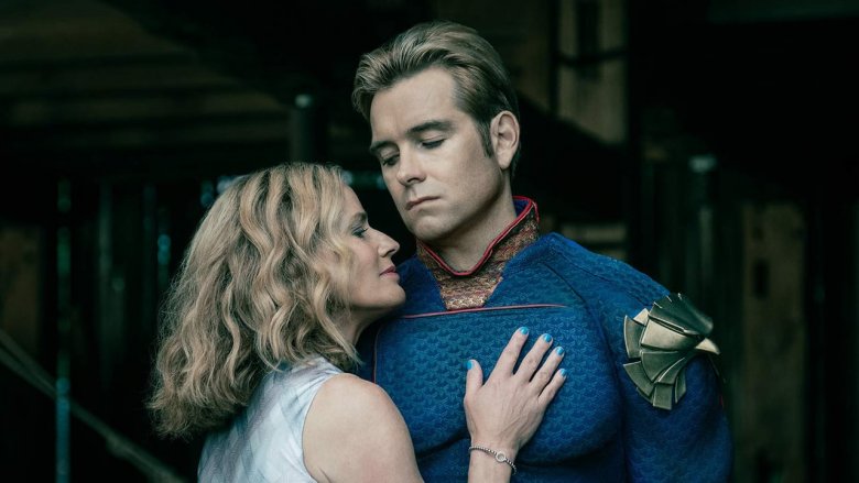 Elisabeth Shue as Madelyn and Anthony Starr as Homelander in The Boys