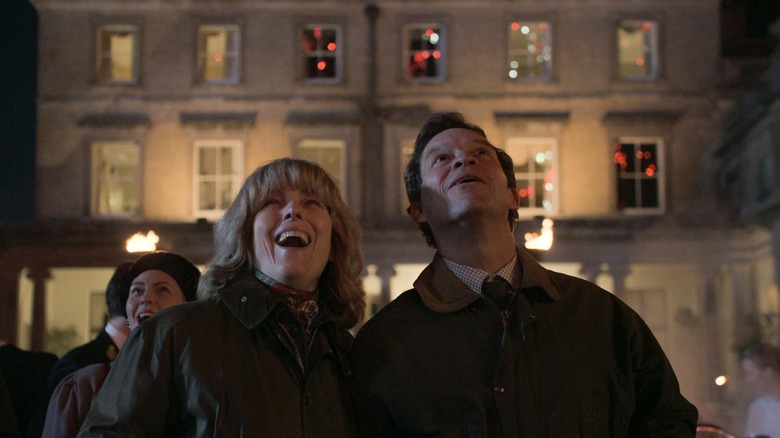 Charles and Camilla watch fireworks