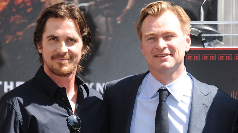 Bale and Nolan at The Dark Knight Rises premiere