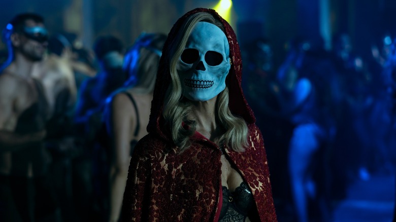 Verna wearing a skull mask