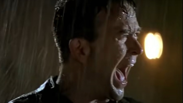 Colonel Kent screaming in the rain in The General's Daughter