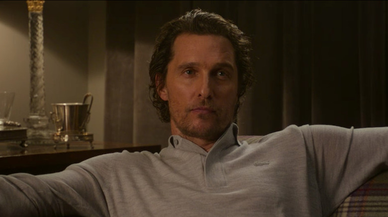 Matthew McConaughey wearing gray shirt