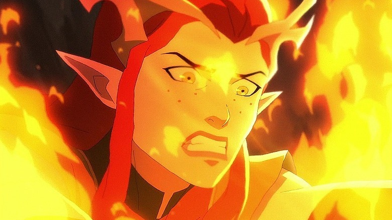 Keyleth is consumed in the flames