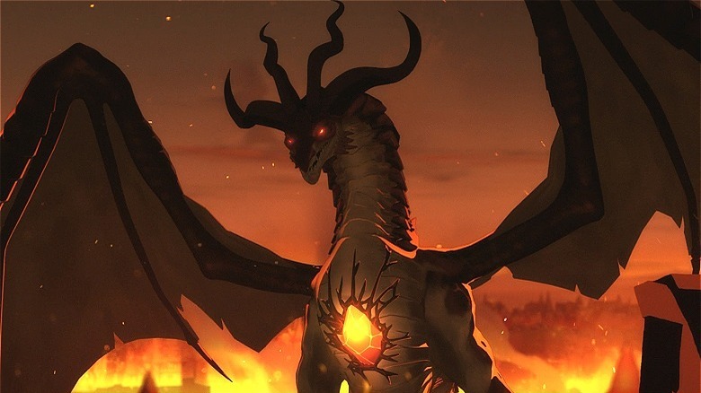 The dragon Thordak with a fiery stone in his chest