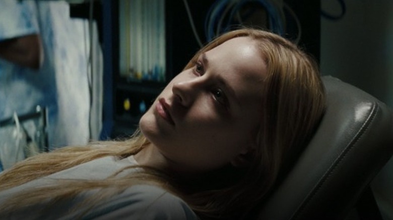 Evan Rachel Wood laying in hospital bed